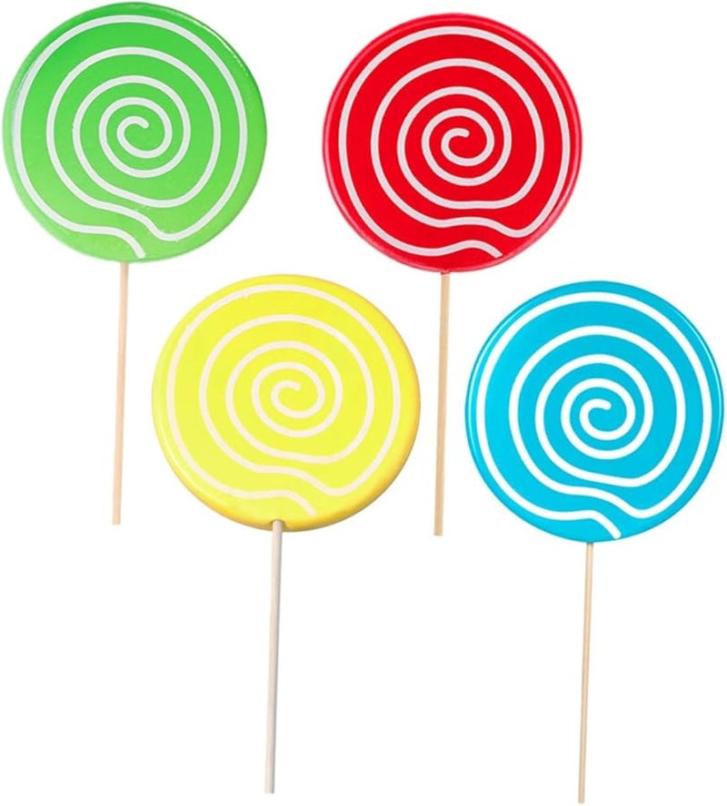 Cabilock 4pcs Large Realistic Lollipop Photo Props For Party Decor Cosplay Photography Red Green Blue Yellow - Image 1